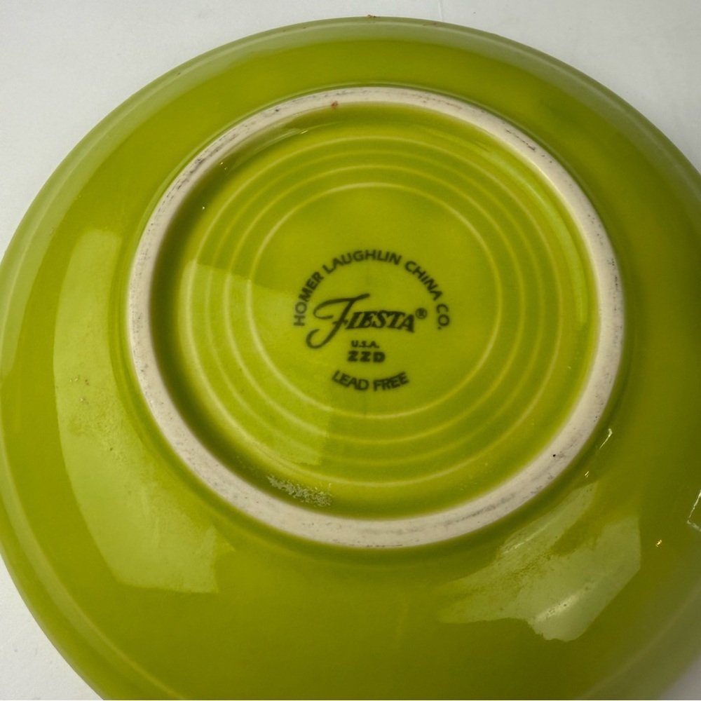 Fiesta Ware Coffee Tea Cups and Saucers Homer Laughlin Lemongrass Green 4 Piece - Picture 4 of 4
